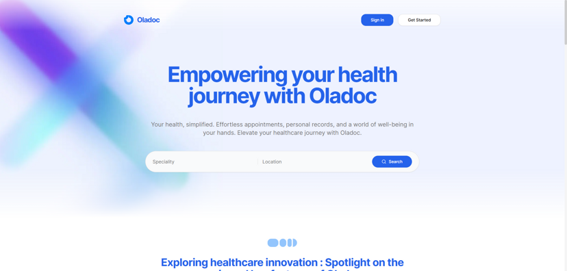 Oladoc website screenshot