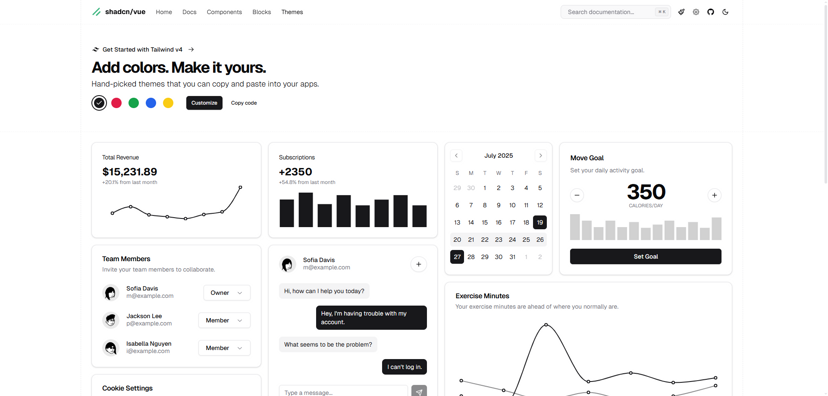 Shadcn Vue website screenshot